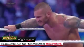 مسابقه  تریپل ترت مچ باتیستا در مقابل رندی اورتون در مقابل دنیل برایان سر کمربند دبلیودبلیوای ورلد هوی ویت در رسلمنیا 30