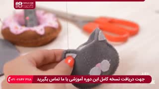 نمد دوزی | آموزش دوخت زیر لیوانی  طرح گربه