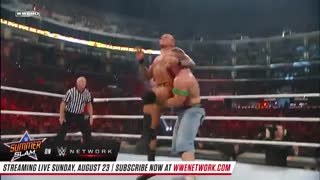 مسابقه ی کشتی کج جان سینا و  رندی اورتن سرکمربند wwe Champion