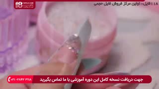 آموزش کاشت ناخن با فرمر همراه با پولک های هولوگرامی ( زبان فارسی )