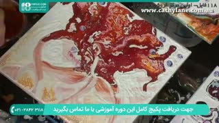آموزش نقاشی طرح گل نیلوفر با رزین اپوکسی آبستره