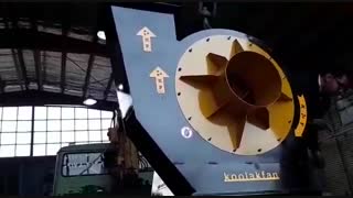 فن سانتریفیوژ  ۴۰ اسب سه هزار دور پروانه بکوارد فشار بالا همراه با قوطی تراز دینام  بدنه طرح المان