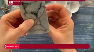 آموزش جواهر دوزی | دوخت سنجاق سینه طرح گربه