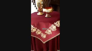 رومیزی مخمل سرمه‌دوزی