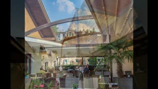 سقف متحرک باغ رستوران-سقف کنترلی تالار عروسی-سقف بازشو فودکورت-سایبان برقی کافه رستوران-سایبان جمعشو رستوران