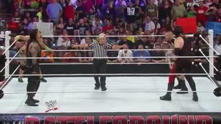 مسابقه ی کشتی کج fatal 4 way بین رندی اورتن و جان سینا و رومن رینز و کین سرکمربند wwe Champion و World Heavyweight Champion