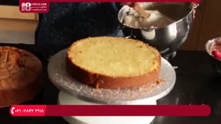 طرز تهیه کیک تولد خانگی چند لایه با تزیینات شکلات