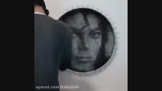 درست کردن تصویر مایکل جکسون با نخ(: