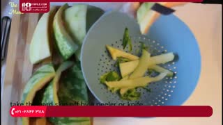 آموزش طرز درست کردن مربا  خوشمزه و خوش رنگ با پوست هندوانه