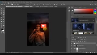 آموزش فتوشاپ- قراردادن قلب نورانی روی عکس