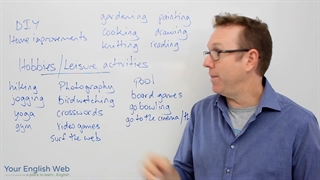 EXTRA              SELF STUDY  Vocabulary about hobbies and leisure time - vocabulario en inglés