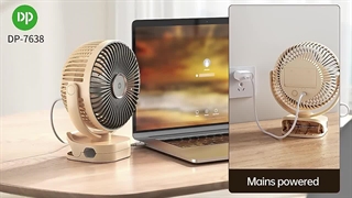 پنکه رومیزی کوچک کلیپسی با شارژ USB و قابلیت تنظیم مدل DP-7638